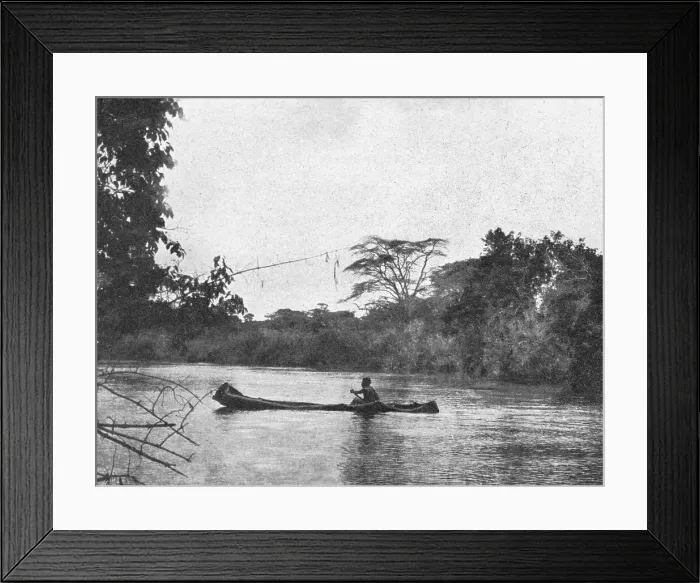 Framed Print : Indigene de l'Angola naviguant sur un fleuve; Afrique Australe, 1914. Creator: Unknown Framed Print : Indigene de l'Angola naviguant sur un fleuve; Afrique Australe, 1914. Creator: Unknown