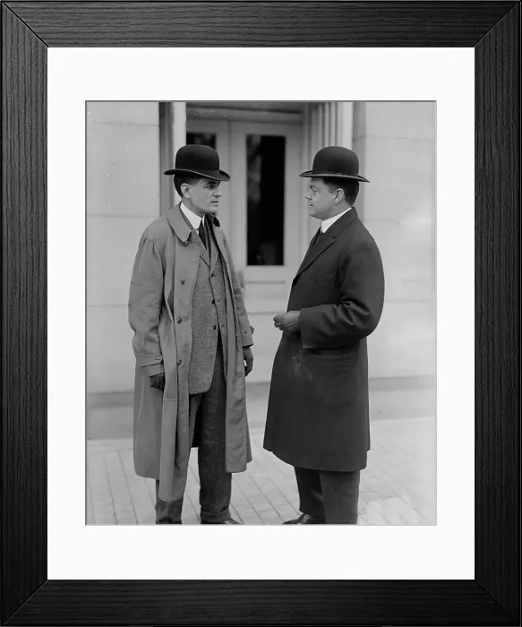 Framed Print : Robert D. Heinl, Newspaper Correspondent - Left, with F.W. Taylor, Secretary To MacVeagh, 1913. Creator: Harris & Ewing. Robert D. Heinl, Newspaper Correspondent - Left, with F.W. Taylor, Secretary To MacVeagh, 1913. Creator: Harris & Ewing Framed Print : Robert D. Heinl, Newspaper Correspondent - Left, with F.W. Taylor, Secretary To MacVeagh, 1913. Creator: Harris & Ewing. Robert D. Heinl, Newspaper Correspondent - Left, with F.W. Taylor, Secretary To MacVeagh, 1913. Creator: Harris & Ewing