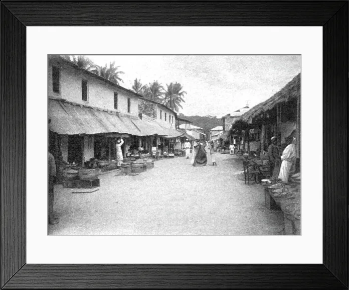 Framed Print : La rue commercante de Pangani; Afrique Australe, 1914. Creator: Unknown Framed Print : La rue commercante de Pangani; Afrique Australe, 1914. Creator: Unknown