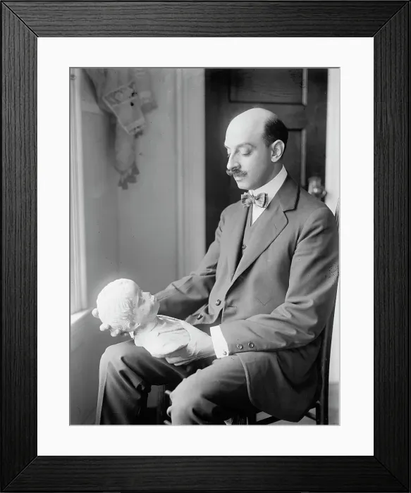 Framed Print : Greek Statuette Held By A.C. Vouros, 1913. Creator: Harris & Ewing. Greek Statuette Held By A.C. Vouros, 1913. Creator: Harris & Ewing Framed Print : Greek Statuette Held By A.C. Vouros, 1913. Creator: Harris & Ewing. Greek Statuette Held By A.C. Vouros, 1913. Creator: Harris & Ewing
