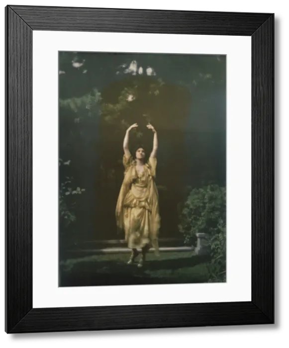 Framed Print : Juliet Barrett Rublee as Tacita the dryad, a character in Percy MacKaye's play Sanctuary... 1913. Creator: Arnold Genthe Framed Print : Juliet Barrett Rublee as Tacita the dryad, a character in Percy MacKaye's play Sanctuary... 1913. Creator: Arnold Genthe
