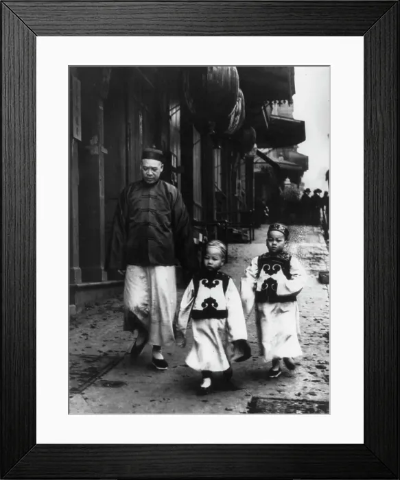 Framed Print : A family from the Consulate, San Francisco Chinatown, 1904. Creator: Arnold Genthe Framed Print : A family from the Consulate, San Francisco Chinatown, 1904. Creator: Arnold Genthe