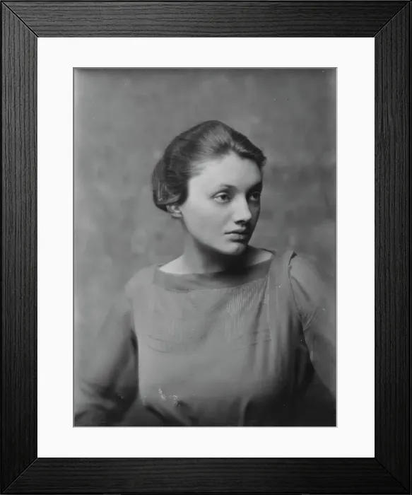 Framed Print : Miss Katharine Cornell, with dog, portrait photograph, 1917 Nov. 20. Creator: Arnold Genthe Framed Print : Miss Katharine Cornell, with dog, portrait photograph, 1917 Nov. 20. Creator: Arnold Genthe