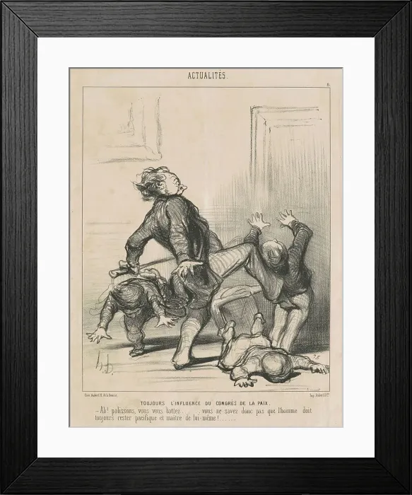 Framed Print : Toujours l'influence du congres de la paix... 19th century. Creator: Honore Daumier Framed Print : Toujours l'influence du congres de la paix... 19th century. Creator: Honore Daumier