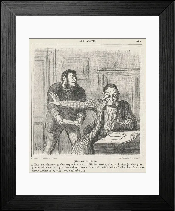 Framed Print : Chez un usurier, 19th century. Creator: Honore Daumier Framed Print : Chez un usurier, 19th century. Creator: Honore Daumier