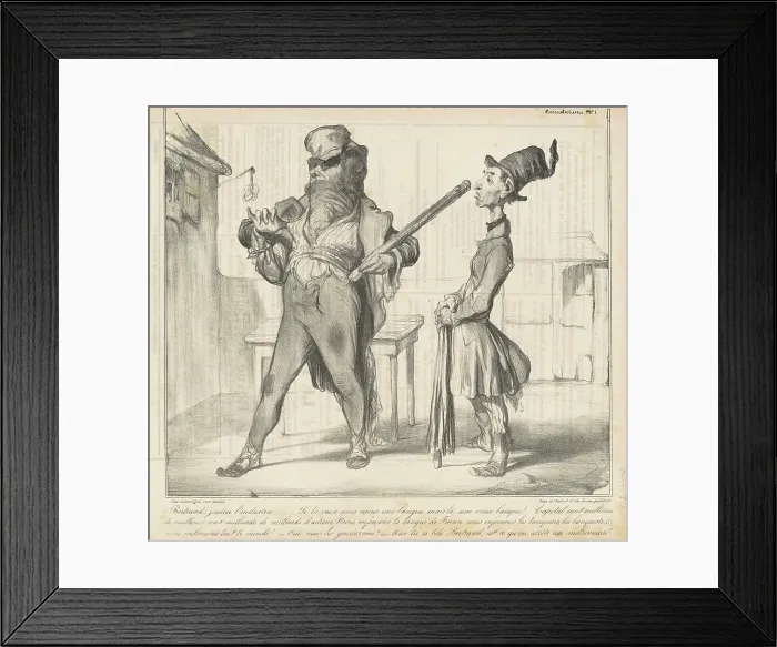 Framed Print : Bertrand, j'adore l'industrie... 19th century. Creator: Honore Daumier Framed Print : Bertrand, j'adore l'industrie... 19th century. Creator: Honore Daumier