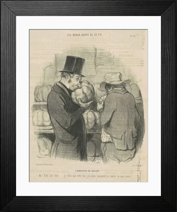 Framed Print : L'amateur de melons, 19th century. Creator: Honore Daumier Framed Print : L'amateur de melons, 19th century. Creator: Honore Daumier