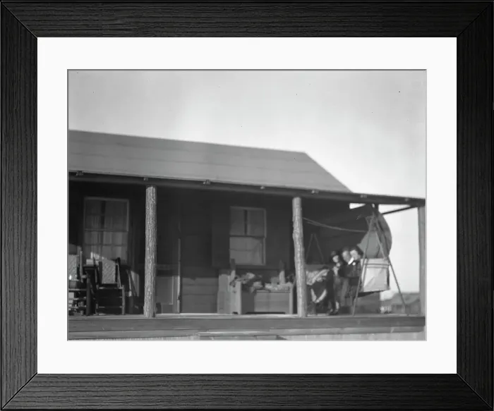 Framed Print : Arnold Genthe and two women friends seated on a swing on the porch of his...New York, c1911-c1942. Creator: Arnold Genthe Framed Print : Arnold Genthe and two women friends seated on a swing on the porch of his...New York, c1911-c1942. Creator: Arnold Genthe
