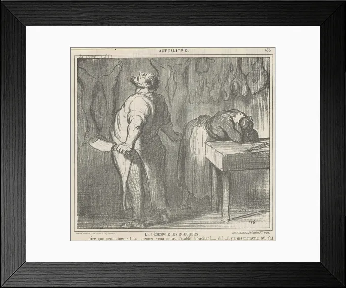 Framed Print : Le désespoir des bouchers, 19th century. Creator: Honore Daumier Framed Print : Le désespoir des bouchers, 19th century. Creator: Honore Daumier