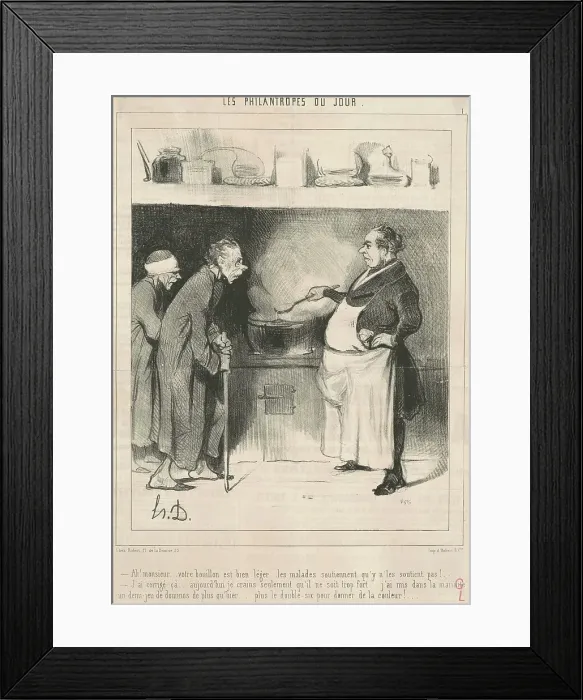 Framed Print : Ah! Monsieur...votre bouillon est... 19th century. Creator: Honore Daumier Framed Print : Ah! Monsieur...votre bouillon est... 19th century. Creator: Honore Daumier