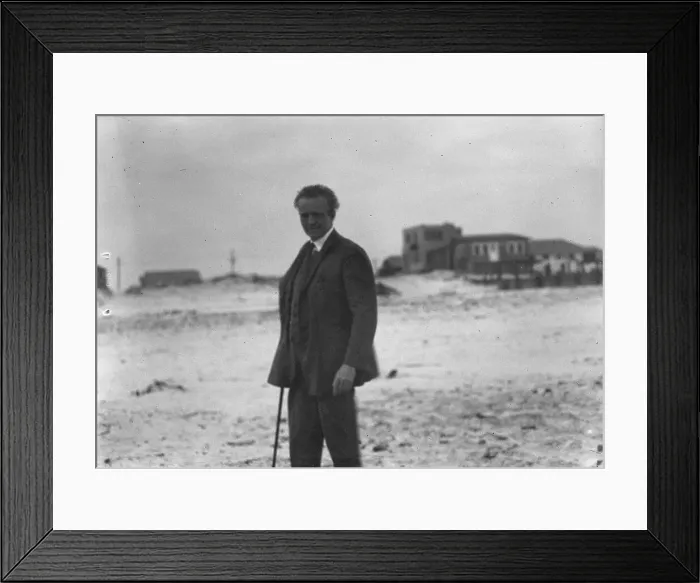 Framed Print : Arnold Genthe in Long Beach, New York, between 1911 and 1942. Creator: Arnold Genthe Framed Print : Arnold Genthe in Long Beach, New York, between 1911 and 1942. Creator: Arnold Genthe