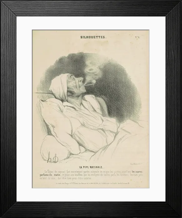 Framed Print : La pipe matinale, 19th century. Creator: Honore Daumier Framed Print : La pipe matinale, 19th century. Creator: Honore Daumier