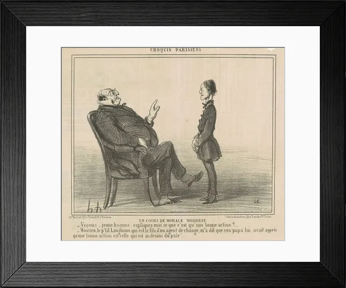 Framed Print : Un cours de morale moderne, 19th century. Creator: Honore Daumier Framed Print : Un cours de morale moderne, 19th century. Creator: Honore Daumier