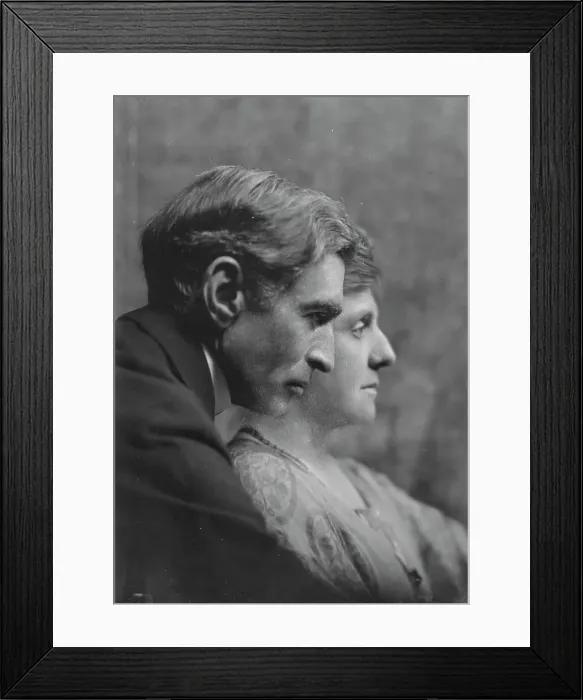 Framed Print : Mannes, David, Mr. and Mrs. portrait photograph, 1916 Apr. 28. Creator: Arnold Genthe Framed Print : Mannes, David, Mr. and Mrs. portrait photograph, 1916 Apr. 28. Creator: Arnold Genthe