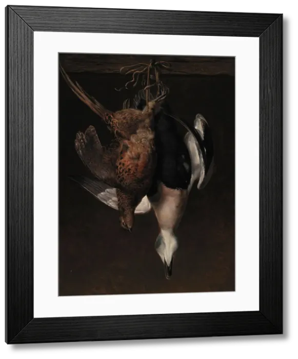 Framed Print : Game. A Pheasant and an Eider, 1846. Creator: Johan Laurentz Jensen Framed Print : Game. A Pheasant and an Eider, 1846. Creator: Johan Laurentz Jensen