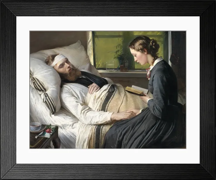 Framed Print : A Wounded Danish Soldier, 1865. Creator: Elisabeth Baumann Framed Print : A Wounded Danish Soldier, 1865. Creator: Elisabeth Baumann