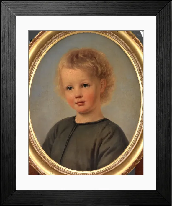 Framed Print : Portrait of Holger Aagaard Hammerich as a 4-year-old, 1849. Creator: Elisabeth Baumann Framed Print : Portrait of Holger Aagaard Hammerich as a 4-year-old, 1849. Creator: Elisabeth Baumann