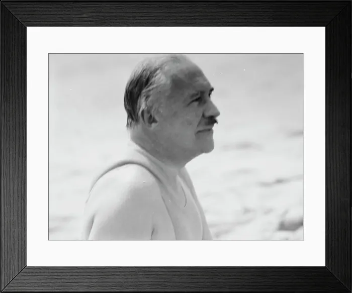 Framed Print : Albert Herter at the beach, between 1932 and 1942. Creator: Arnold Genthe Framed Print : Albert Herter at the beach, between 1932 and 1942. Creator: Arnold Genthe