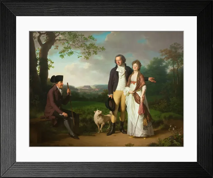 Framed Print : Niels Ryberg with his Son Johan Christian and his Daughter-in-Law Engelke, née Falbe, 1797. Creator: Jens Juel Framed Print : Niels Ryberg with his Son Johan Christian and his Daughter-in-Law Engelke, née Falbe, 1797. Creator: Jens Juel