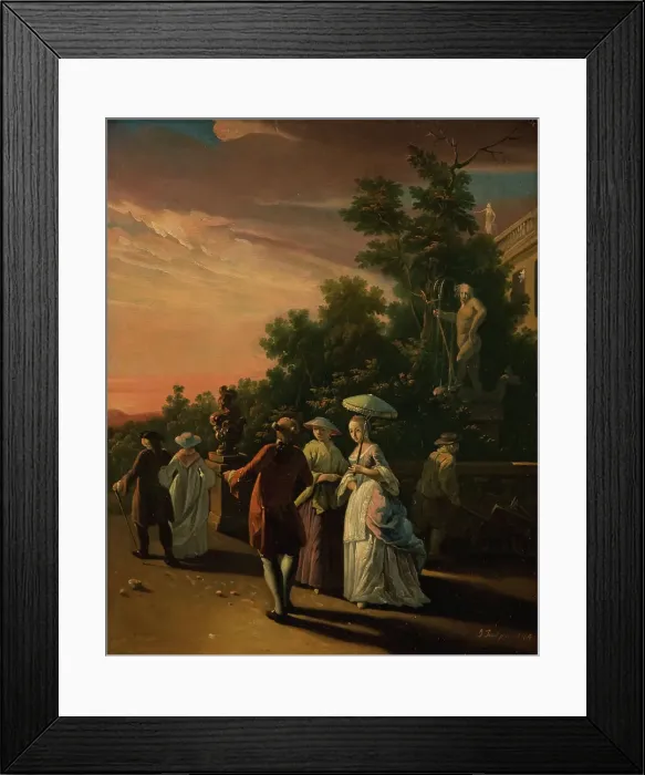 Framed Print : Promenading in a Park, 1764. Creator: Jens Juel Framed Print : Promenading in a Park, 1764. Creator: Jens Juel