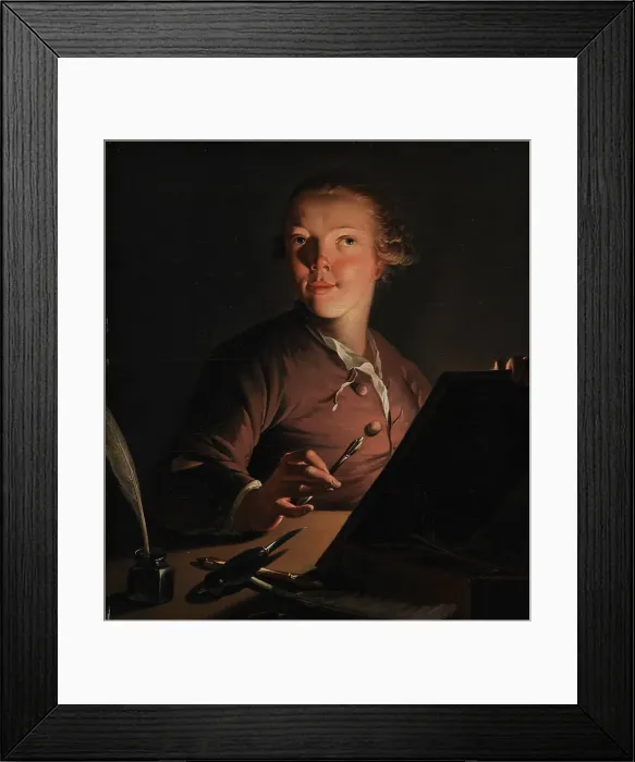 Framed Print : Self-portrait by Candlelight, 1762-1766. Creator: Jens Juel Framed Print : Self-portrait by Candlelight, 1762-1766. Creator: Jens Juel