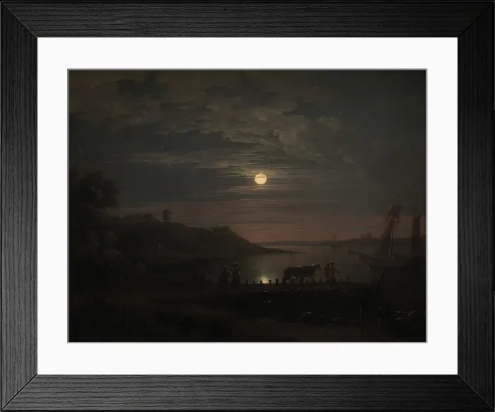 Framed Print : The Crossing over the Little Belt at Snoghoj. Moonrise, 1787. Creator: Jens Juel Framed Print : The Crossing over the Little Belt at Snoghoj. Moonrise, 1787. Creator: Jens Juel