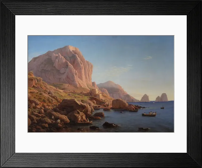 Framed Print : A Rocky Coast, Capri. After Sunrise;Motif from Capri, Soon after Sunrise, 1841-1843. Creator: Christen Købke Framed Print : A Rocky Coast, Capri. After Sunrise;Motif from Capri, Soon after Sunrise, 1841-1843. Creator: Christen Købke