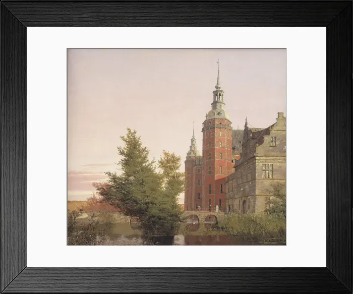 Framed Print : Frederiksborg Castle Seen from the Northwest - View near the Montbro Bridge, 1836. Creator: Christen Købke Framed Print : Frederiksborg Castle Seen from the Northwest - View near the Montbro Bridge, 1836. Creator: Christen Købke
