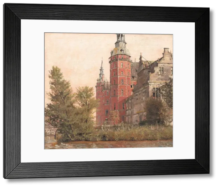 Framed Print : Frederiksborg Castle seen from the Northwest- View near the Montbro Bridge, 1835. Creator: Christen Købke Framed Print : Frederiksborg Castle seen from the Northwest- View near the Montbro Bridge, 1835. Creator: Christen Købke
