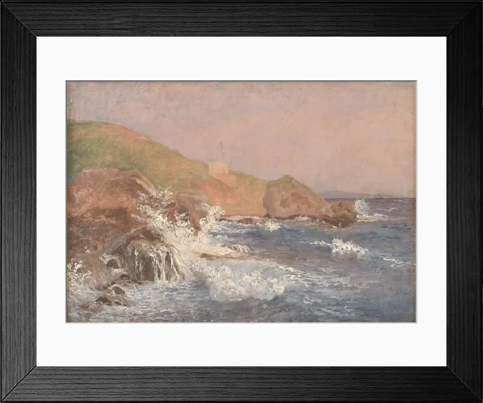 Framed Print : Rough Sea on a Rocky Coast, Capri;A Rocky Coast in Stormy Weather, Capri, 1839. Creator: Christen Købke Framed Print : Rough Sea on a Rocky Coast, Capri;A Rocky Coast in Stormy Weather, Capri, 1839. Creator: Christen Købke