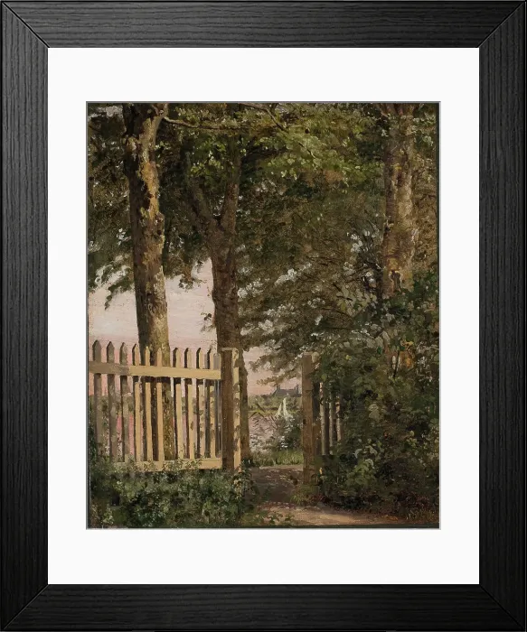 Framed Print : The Garden Gate of the Artist's Home at Blegdammen, 1843-1844. Creator: Christen Købke Framed Print : The Garden Gate of the Artist's Home at Blegdammen, 1843-1844. Creator: Christen Købke