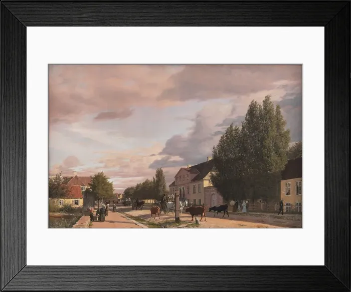Framed Print : View of a Street in osterbro outside Copenhagen - Morning Light, 1836. Creator: Christen Købke Framed Print : View of a Street in osterbro outside Copenhagen - Morning Light, 1836. Creator: Christen Købke