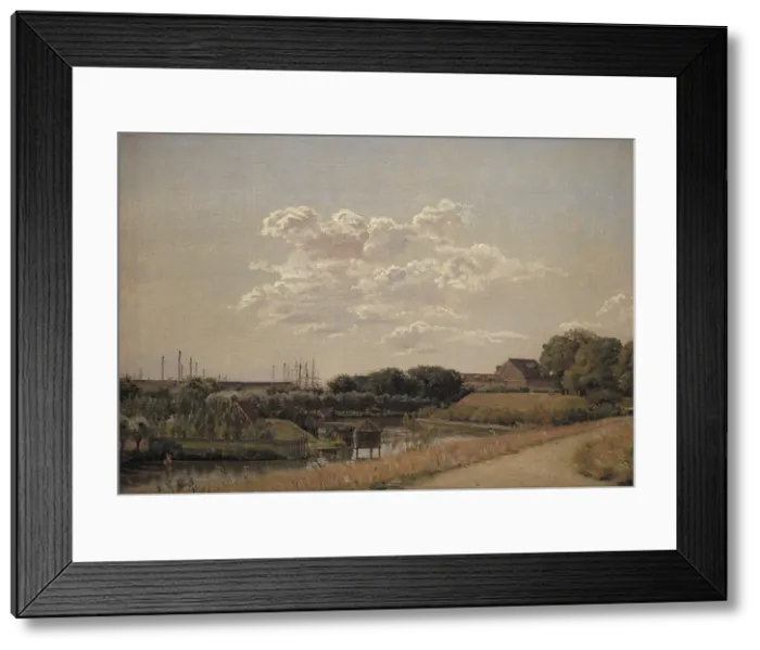 Framed Print : View of the Citadel Ramparts Looking Towards Langelinie and the Naval Harbour, 1830-1833. Creator: Christen Købke Framed Print : View of the Citadel Ramparts Looking Towards Langelinie and the Naval Harbour, 1830-1833. Creator: Christen Købke