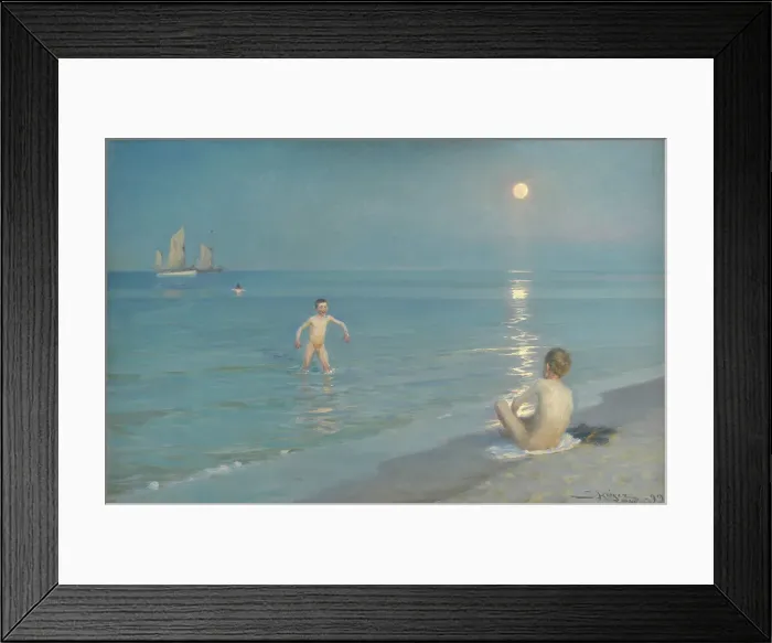 Framed Print : Boys Bathing at Skagen - Summer Evening, 1899. Creator: Peder Severin Kroyer Framed Print : Boys Bathing at Skagen - Summer Evening, 1899. Creator: Peder Severin Kroyer