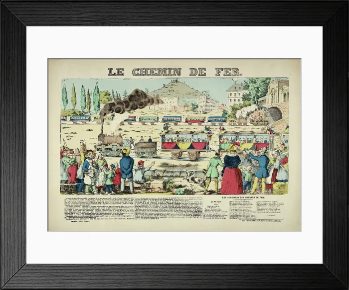 Framed Print : The railroad, 1838. Creator: Pellerin, Jean-Charles (1756-1836) Framed Print : The railroad, 1838. Creator: Pellerin, Jean-Charles (1756-1836)