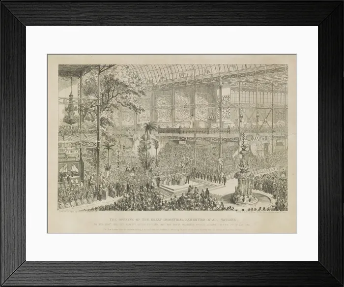 Framed Print : Opening of the Great Industrial Exhibition of all nations, by her most gracious majesty... 1851. Creator: Cruikshank, George (1792-1878) Framed Print : Opening of the Great Industrial Exhibition of all nations, by her most gracious majesty... 1851. Creator: Cruikshank, George (1792-1878)
