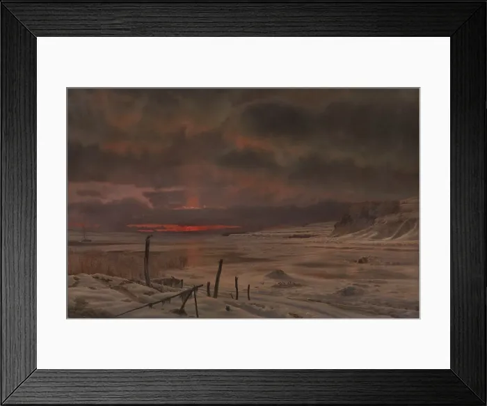 Framed Print : A Winter's Evening by a Danish Fiord, 1875. Creator: Vilhelm Kyhn Framed Print : A Winter's Evening by a Danish Fiord, 1875. Creator: Vilhelm Kyhn