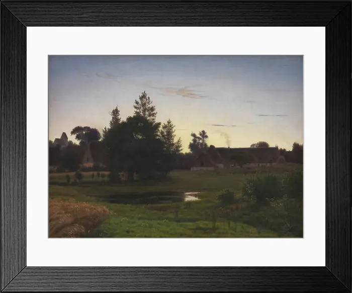 Framed Print : After Sunset in the Outskirts of a Village, 1863. Creator: Vilhelm Kyhn Framed Print : After Sunset in the Outskirts of a Village, 1863. Creator: Vilhelm Kyhn