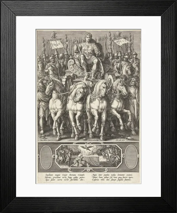 Framed Print : Triumph of the Emperor, End of 16th cen.. Creator: Stradanus (Straet, van der), Johannes (1523-1605) Framed Print : Triumph of the Emperor, End of 16th cen.. Creator: Stradanus (Straet, van der), Johannes (1523-1605)
