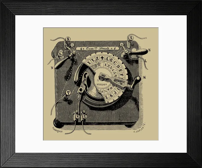 Framed Print : Breguet Dial Telegraph Transmitter, c. 1870. Creator: Anonymous Framed Print : Breguet Dial Telegraph Transmitter, c. 1870. Creator: Anonymous