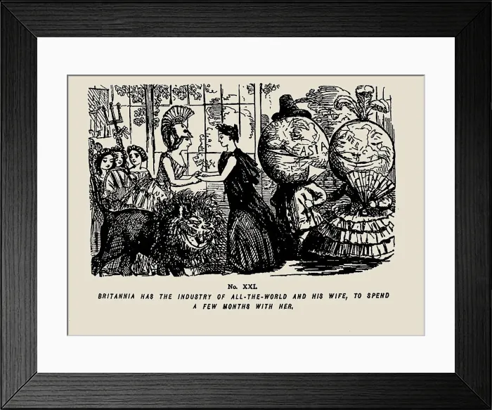 Framed Print : Sketch from Punch Memorials of the Great Exhibition 1851, 1851. Creator: Leech, John (1817-1864) Framed Print : Sketch from Punch Memorials of the Great Exhibition 1851, 1851. Creator: Leech, John (1817-1864)