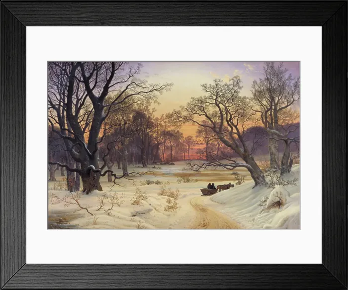 Framed Print : Winter Night in a Forest, 1853. Creator: Vilhelm Kyhn Framed Print : Winter Night in a Forest, 1853. Creator: Vilhelm Kyhn
