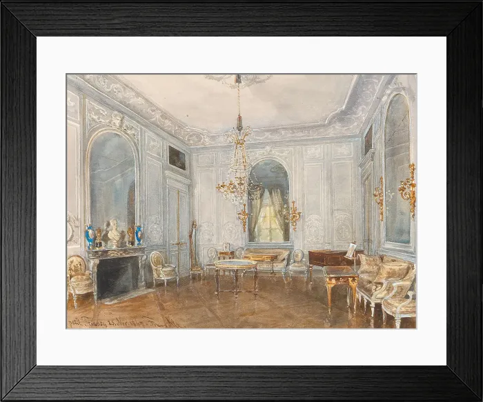 Framed Print : The dining room at the Petit Trianon, Versailles, 1867. Creator: Alt, Franz (1821-1914) Framed Print : The dining room at the Petit Trianon, Versailles, 1867. Creator: Alt, Franz (1821-1914)