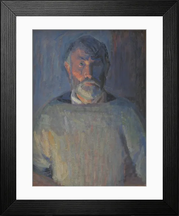 Framed Print : Self-Portrait - Lamplight, 1918-1920. Creator: Niels Larsen Stevns Framed Print : Self-Portrait - Lamplight, 1918-1920. Creator: Niels Larsen Stevns
