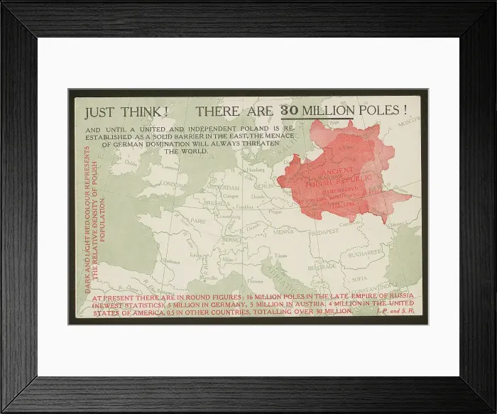 Framed Print : Just think! There are 30 million Poles!, c. 1918. Creator: Anonymous Framed Print : Just think! There are 30 million Poles!, c. 1918. Creator: Anonymous