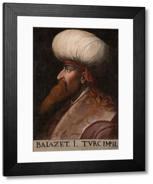 Framed Print : Portrait of Sultan Bayezid I. Creator: Dell'Altissimo, Cristofano (1525-1605) Framed Print : Portrait of Sultan Bayezid I. Creator: Dell'Altissimo, Cristofano (1525-1605)