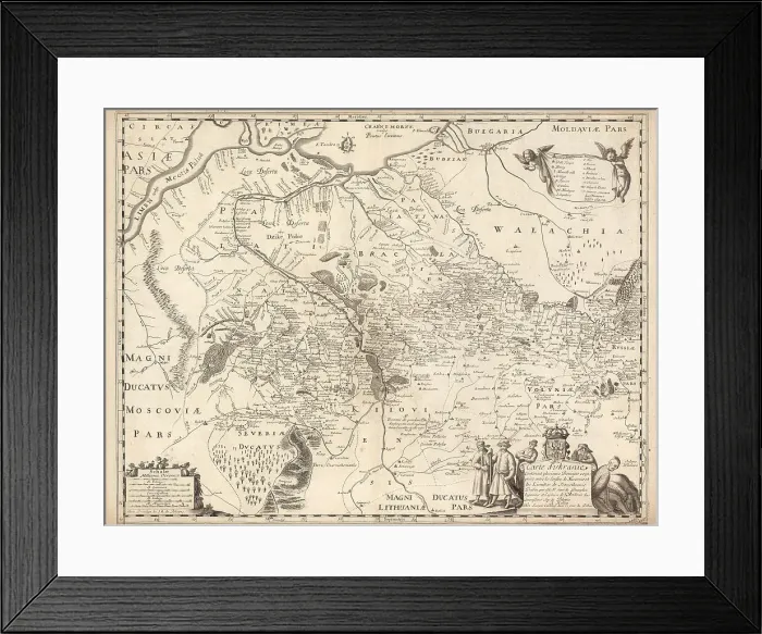 Framed Print : Map of Ukraine, 1660. Creator: Le Vasseur de Beauplan, Guillaume (ca 1600-1673) Framed Print : Map of Ukraine, 1660. Creator: Le Vasseur de Beauplan, Guillaume (ca 1600-1673)