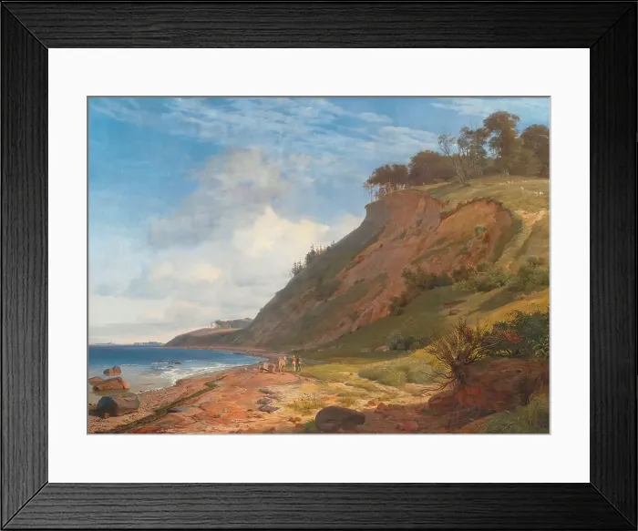 Framed Print : A Danish Coast. View from Kitnæs on Roskilde Fjord. Zealand, 1843. Creator: Johan Thomas Lundbye Framed Print : A Danish Coast. View from Kitnæs on Roskilde Fjord. Zealand, 1843. Creator: Johan Thomas Lundbye