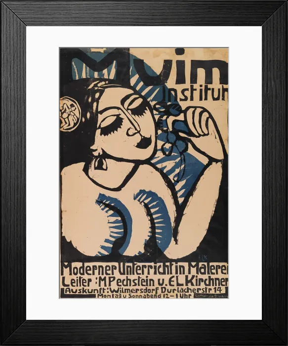 Framed Print : Poster Muim Institut, 1911. Creator: Kirchner, Ernst Ludwig (1880-1938) Framed Print : Poster Muim Institut, 1911. Creator: Kirchner, Ernst Ludwig (1880-1938)