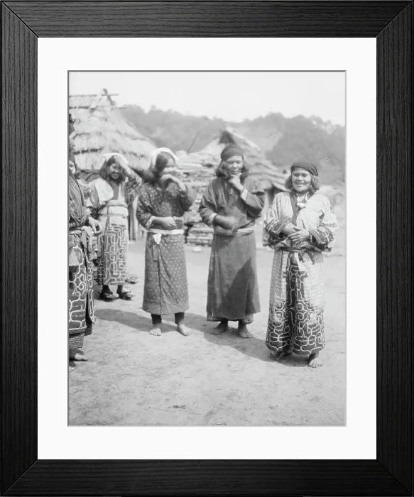 Framed Print : Ainu woman outside in the village lane, 1908. Creator: Arnold Genthe Framed Print : Ainu woman outside in the village lane, 1908. Creator: Arnold Genthe